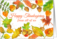 Happy Thanksgiving From all of Us Autumn Leaves card