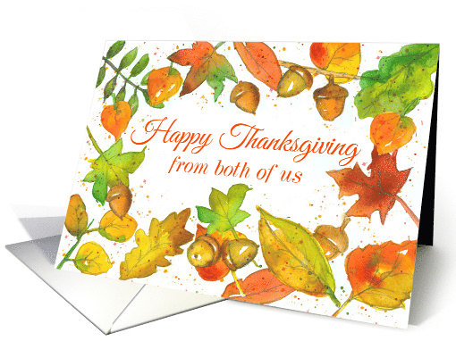 Happy Thanksgiving From Both of Us Autumn Leaves card (972791)