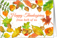 Happy Thanksgiving From Both of Us Autumn Leaves card