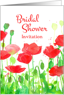 Bridal Shower Invitation Red Poppy Flowers card