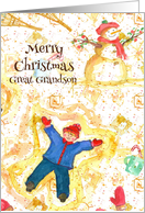 Merry Christmas Great Grandson Snow Angel card