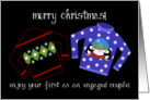 First Christmas For Engaged Couple, Tacky Ugly Christmas Sweaters card