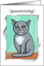 Purring Gray Cat, Get Well Soon Card, Cute Cartoon card