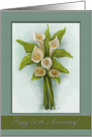 60th Wedding Anniversary, Calla Lily Flowers Bouquet, Matted Look card