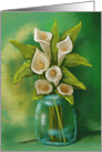 Calla Lilies In A Jar, Any Occasion, Blank Inside, Floral Art card