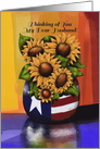 Thinking of You Husband, Military Deployment, Sunflowers Reflection card