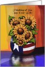 Thinking of You Wife, Military Deployment, Sunflowers Reflection card