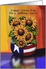 Happy Nurses Day For A Military Nurse, Sunflowers Reflection card