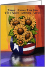 Happy Nurses Day Son, For A Military Nurse, Sunflowers Reflection card