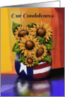 Our Condolences, Military Service, Sunflowers, Americana Reflection card