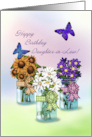 Daughter in Law Happy Birthday Flower Jars card