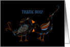 Thank You Paisley Swirl Birds Black Background card