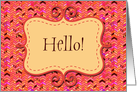 Hello! Just Thinking of You, Red, Pale Gold, Multicolor Chevron Arrows card