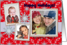 Holiday Snowflakes Photo Card, Keepsake Photo Cards, Red, Snowflakes card