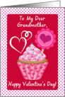 Happy Valentine’s Day, To My Grandmother, Pink Cupcake With Sprinkles card