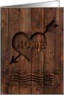 Notes From Camp, Home Is Where The Heart Is, Wood Carvings card