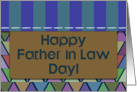 Happy Father in Law Day! Masculine, For Men, Blue Geometric, Stripes card