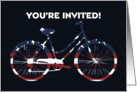 You’re Invited! Patriotic Bicycle, Party Invitation, Red, White, Blue card