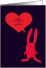 Customize Happy Valentine’s Day! Cute Bunny, Heart Speech Bubble card