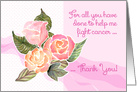Thank You Caregiver For Helping Me Fight Cancer, Pink Watercolor Roses card