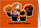 Happy Halloween Cupcakes Two Photos Card You Customize card