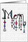 Mom Happy Mother’s Day, Bohemian Art Dangling Beads and Dots card