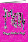 Mom Happy Mother’s Day! Bright Pink Dots and Decorative Beads card