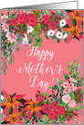 Happy Mother’s Day for Mother Lilies and Roses Floral Border card