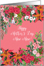 Happy Mother’s Day Maw Maw, Lilies and Roses Floral Border card