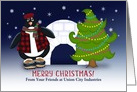 Merry Christmas! Penguin, Igloo and Tree Customize For Any Name card