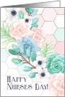 Happy Nurses Day Succulents and Honeycomb Pattern card