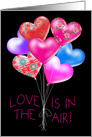 Heart Shaped Balloons, Love is in the Air, Happy Valentine’s Day! card