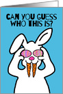 Funny Bunny in Disguise Humorous Easter, Can You Guess Who This Is? card