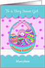 To A Very Sweet Girl Customized the Name Easter Eggs in Basket card