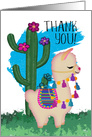 Llama and Cactus Thank You! card