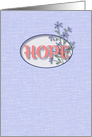 HOPE Encouragement Blue Linen Blue Flowers Corona Virus card