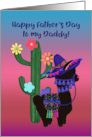 Happy Father’s Day to My Daddy Cute Llama with Hat and Cactus card