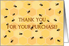 Thank You For Your Purchase! Business Card Busy Bees and Beehive card