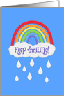 Keep Smiling! Faux Felt Rainbow Cloud and Raindrops card