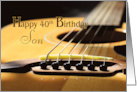 Happy 40th Birthday Son Acoustic Guitar Photograph card
