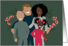 Happy Family Mixed Marriage Interracial Blended Family Announcement card