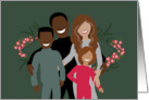 Happy Family Mixed Marriage Interracial Blended Family Announcement card