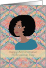 Happy Administrative Professionals Day Ethnic Woman Mud Cloth Pattern card