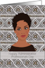 Happy Administrative Professionals Day Ethnic Woman Mud Cloth Pattern card