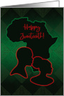 Happy Juneteenth Green Red Black the Colors of the Africa Flag card