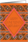 Happy Juneteenth Birthday June 19th Mud Cloth Style Pattern card