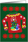 Vintage Style Tacky Christmas Sweater Happy Holidays Felt Look card