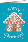 Gingerbread House Felt Style Merry Christmas card
