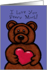 I Love You Beary Much Fuzzy Brown Teddy Bear Valentine card