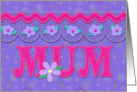 Happy Mother’s Day Felt Look Mum Pink Purple card